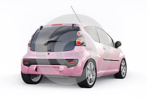 metallic ultra compact city car for the cramped streets of historic cities with low fuel consumption. 3d rendering