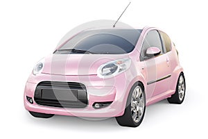 metallic ultra compact city car for the cramped streets of historic cities with low fuel consumption. 3d rendering