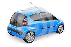 metallic ultra compact city car for the cramped streets of historic cities with low fuel consumption. 3d rendering