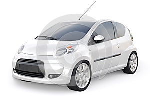 metallic ultra compact city car for the cramped streets of historic cities with low fuel consumption. 3d rendering