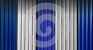 Metallic unfocused surface white blue stripes abstract background fuzzy surface view