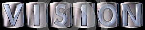 Metallic vision word