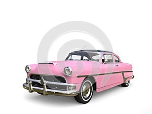 Metallic warm pink restored vintage car