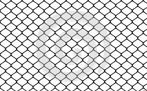 Metallic wired fence pattern on white background