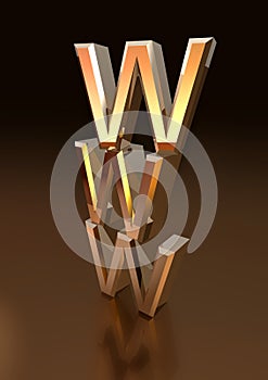 Metallic WWW symbol