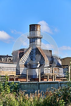 Metallurgical plant against the blue sky