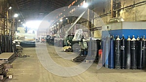 Metallurgical plant workshop production manufacturing building inside interior, heavy industry, steelmaking