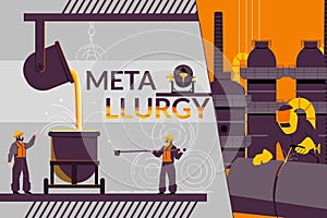 Metallurgy Flat Collage Composition