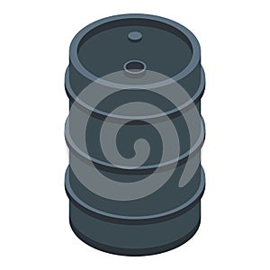 Metallurgy steel barrel icon, isometric style