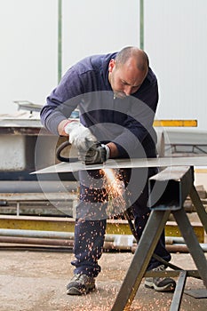 Metalworker in a workshop