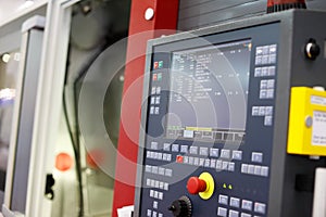 Machining center with CNC control panel