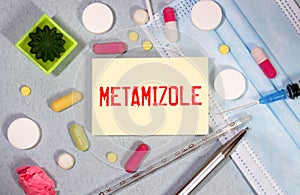 Metamizole. Metamizole pills in RX prescription drug bottle