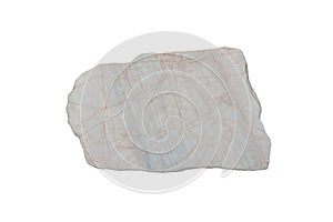 A metamorphic marble rock isolated on a white background.