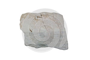 A metamorphic marble rock isolated on a white background.