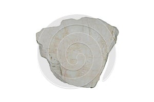 A metamorphic marble rock isolated on a white background.