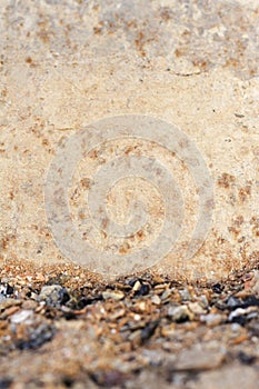 Metamorphized iron on ground and ash photo