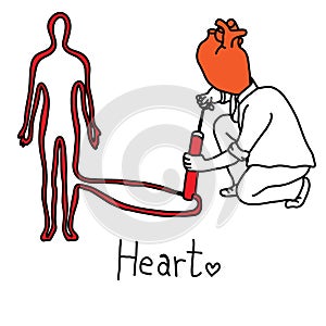 Metaphor main function of human heart is to propel blood through