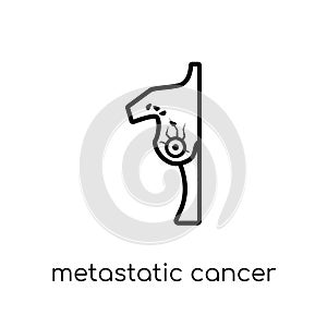 Metastatic cancer icon. Trendy modern flat linear vector Metastatic cancer icon on white background from thin line Diseases photo