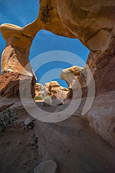 Metate Arch Devils Garden Escalante at Night