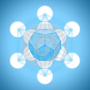 Metatron`s cube with platonic solids - dodecahedron photo