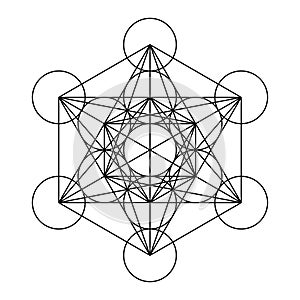 Metatrons Cube, a symbol, derived from the Flower of Life photo