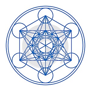 Metatrons Cube, a symbol framed in two circles photo