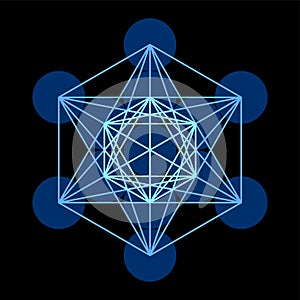 Metatrons Cube, composition of a mystical symbol photo