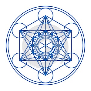 Metatrons Cube, a symbol framed in two circles