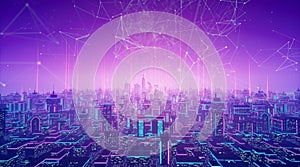 Metaverse city concept, 3d render