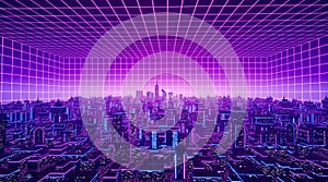 Metaverse city concept. 3d render