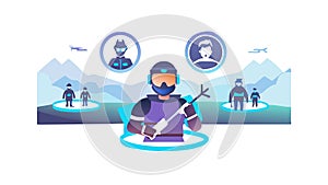 Metaverse Collaboration Virtual Workspace Digital Interaction, vector design Generative AI