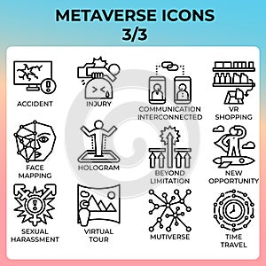Metaverse icon set