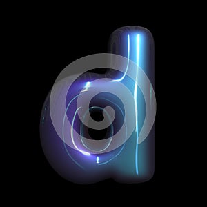 metaverse letter D - Lowercase 3d futuristic font - Suitable for technology, cyberspace or science related subjects