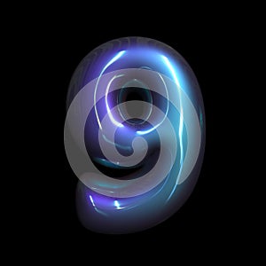 metaverse number 9 - 3d futuristic digit - Suitable for technology, cyberspace or science related subjects