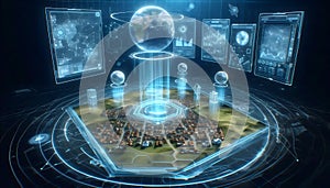 A metaverse real estate office, Ai generated image