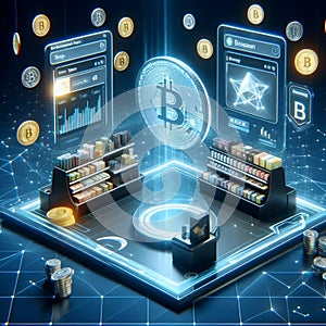 A metaverse retail space, Ai generated image