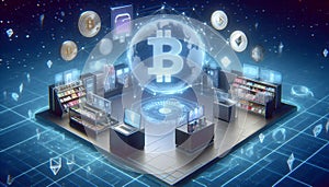 A metaverse retail space, Ai generated image