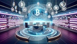 A metaverse retail space, Ai generated image