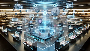 A metaverse retail space, Ai generated image