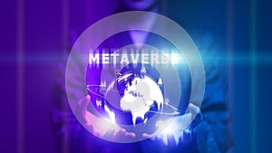 Metaverse Virtual Technology. Worldwide Business. Megatrends on Internet for Telecommunication, Finance,