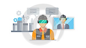 Metaverse Workplace and Virtual Collaboration, Future of Remote Work, vector design Generative AI