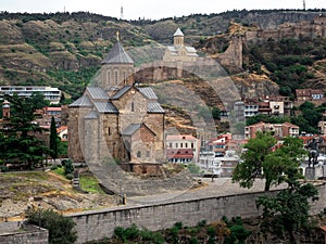 Metekhi church and Narikala fortress photo