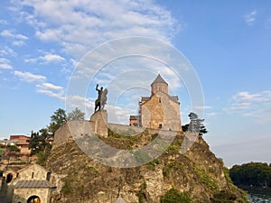 Metekhi Church, Statue of Vakhtang I Gorgasali, Georgia.