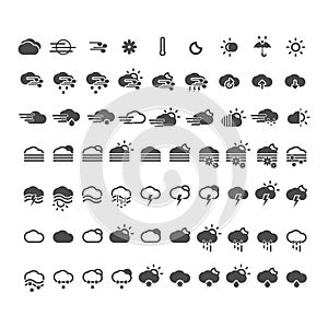 Meteo icons weather button cloud web sign photo