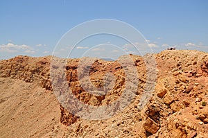 Meteor Crater Arizona with distant People for Perspective