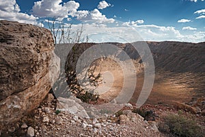 Meteor Crater, Arizona Rocky Desert Depression View