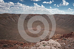 Meteor Crater, Barringer, Arizona Impressive Desert Landmark Shot from Edge photo