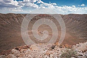 Meteor Crater, Barringer Crater, Arizona, USA, grand and isolated landmark. photo