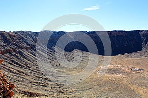 Meteor crater natural landmark in winslow Arizona