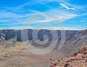 Meteor Crater Natural Monument in the Arizona Rocky Plain